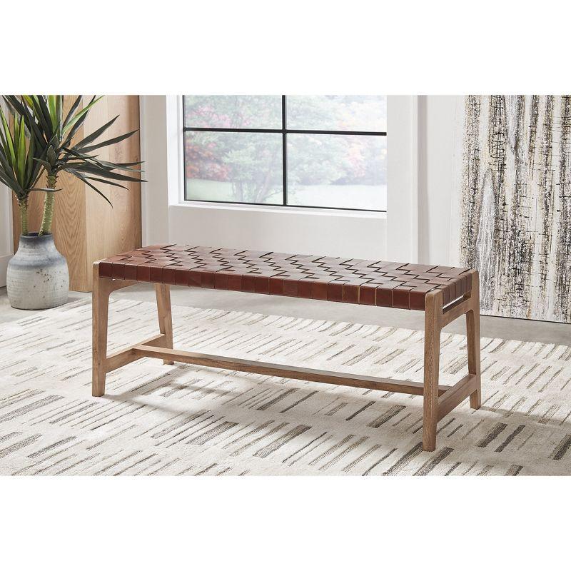 Signature Design by Ashley Lemmund Accent Bench, Natural/Brown