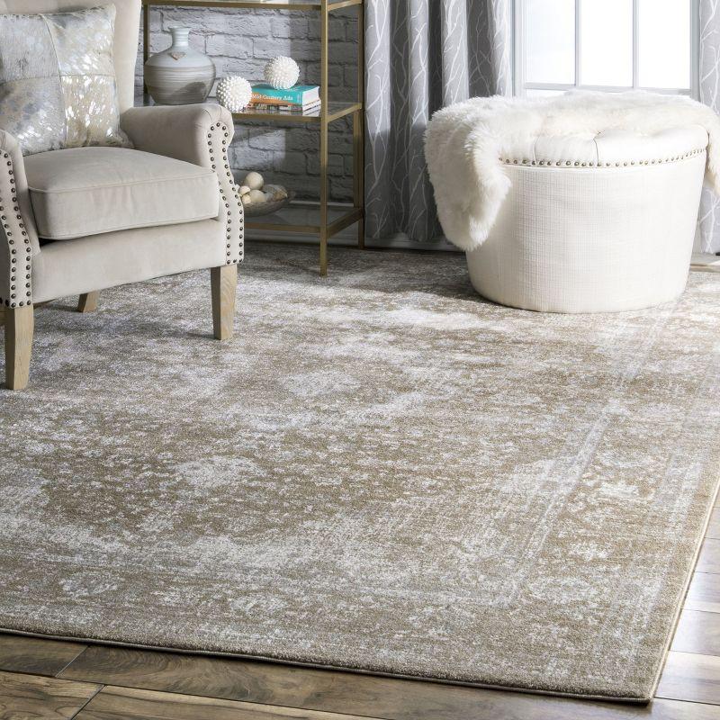 Nuloom Verona Oriental/Persian 5x7 Indoor Area Rug for Living Room Bedroom Dining Room Kitchen, Brown/Off White