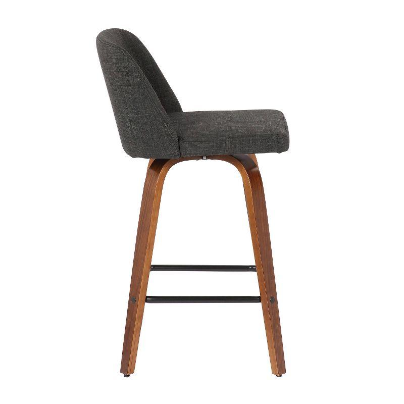 Set of 2 Toriano Mid-Century Modern Counter Height Barstools - LumiSource