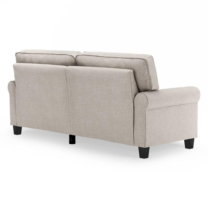 Serta Copenhagen 78" Rolled Arm Sofa, Easy Care Fabric, Soft Pillow Back, Pocket Coil Seat Cushions