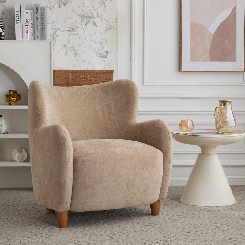 Christopher Knight Home Bacho Cozy Wingback Upholstered Accent Chair, Camel