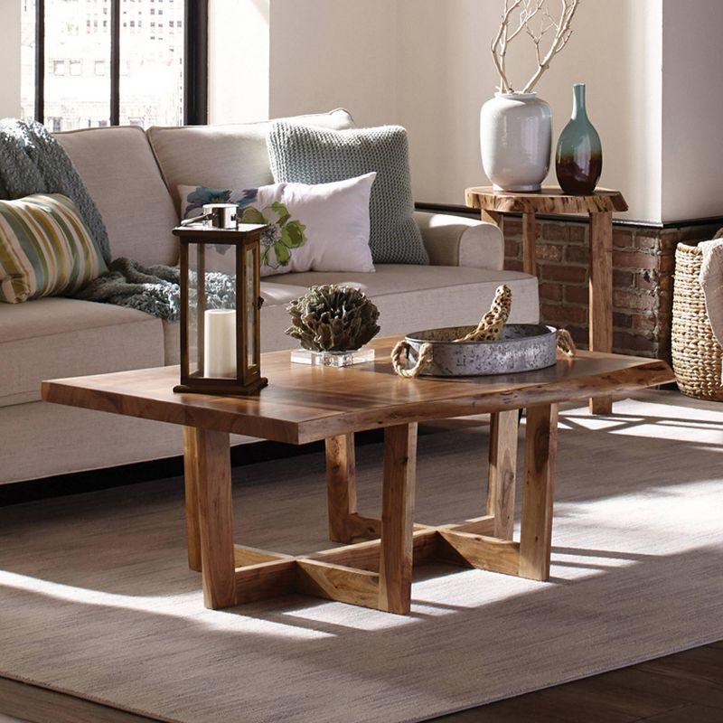 Berkshire Live Edge Wood Large Coffee Table Natural - Alaterre Furniture