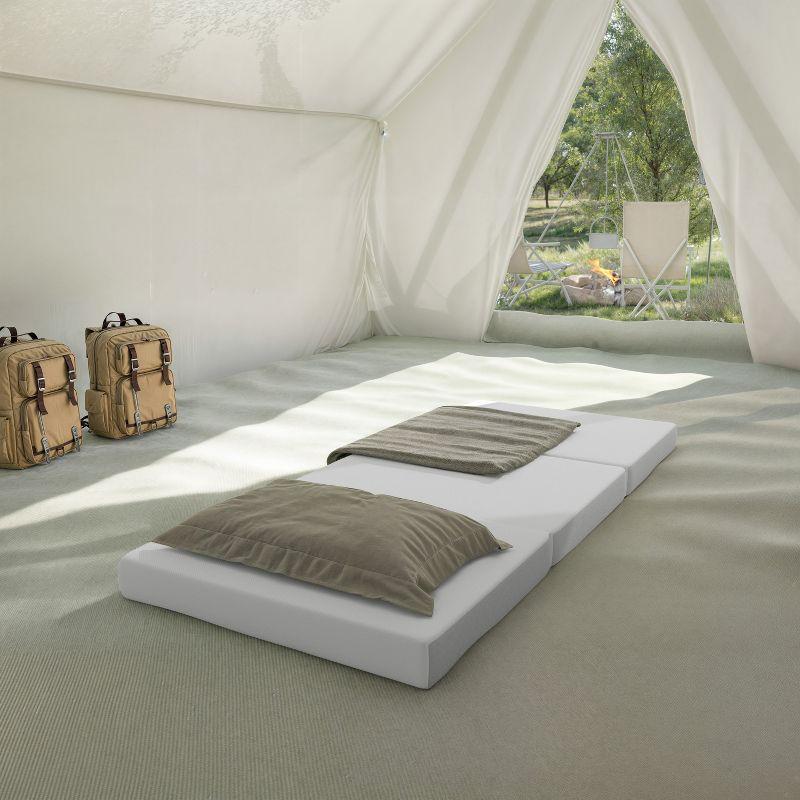 Flash Furniture Cloud Portable Tri-Fold 4" Cooling Memory Foam Cot Mattress in a Box with Removable Washable Cover