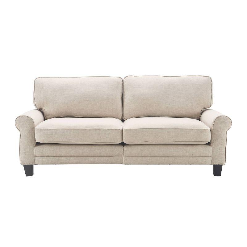Serta Copenhagen 78" Rolled Arm Sofa, Easy Care Fabric, Soft Pillow Back, Pocket Coil Seat Cushions