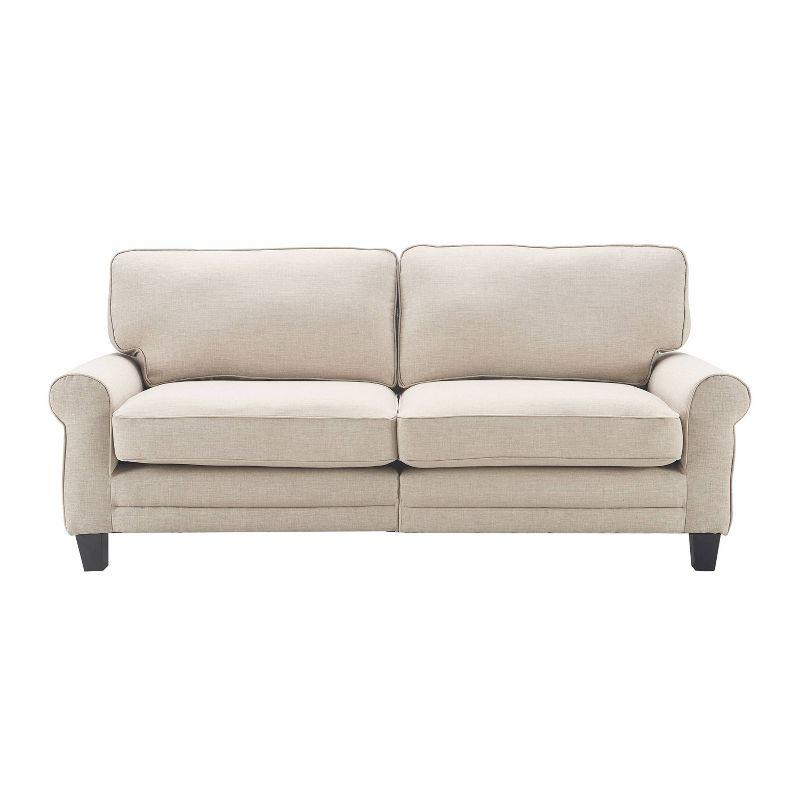 Serta Copenhagen 78" Sofa Couch for Two People with Pillowed Back Cushions and Rounded Arms