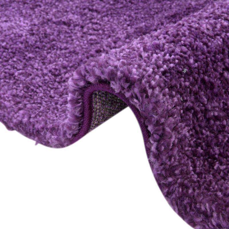 Plush Violet Shag 5' x 7' Rectangular Easy-Care Area Rug