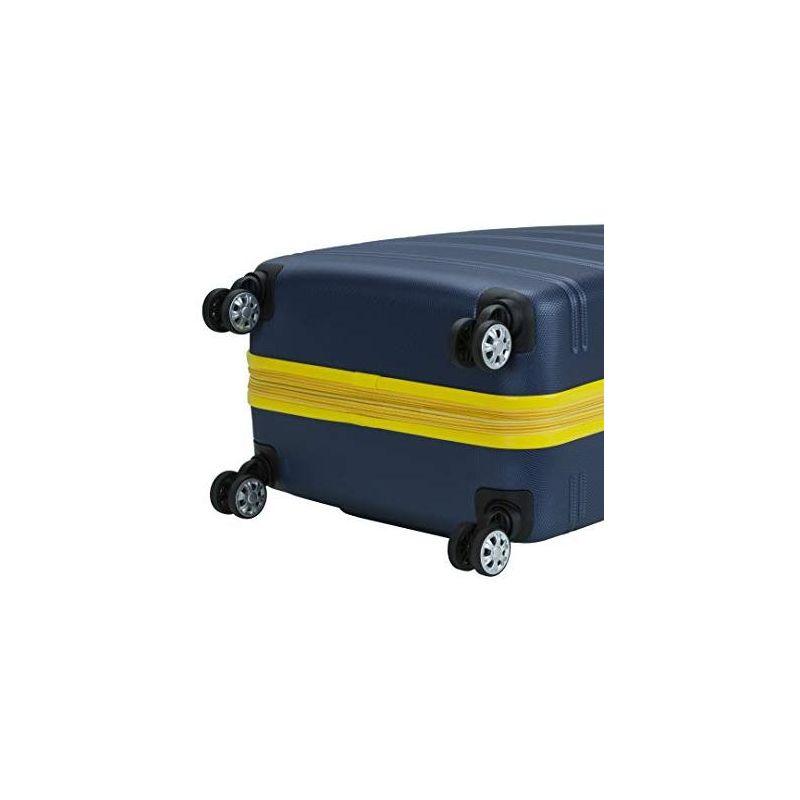 Rockland Melbourne Hardside Expandable Luggage with Spinner Wheels Navy Checked Large 28"