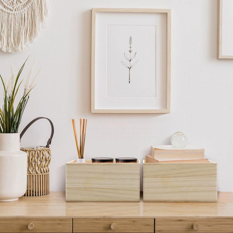 Sorbus Sorbus 2-Pack Unfinished Wood Crates Organizer Bins, Wooden Box, Cabinet Containers, Large, Set of 2