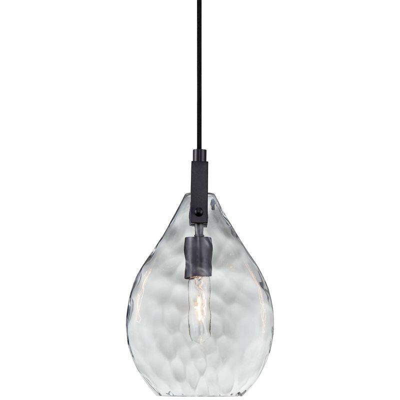 Matte Black and Clear Glass Mini Pendant Light