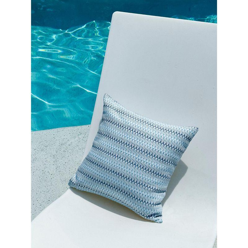 Summer Twist Blue 20x20 Indoor Outdoor Woven Pillow