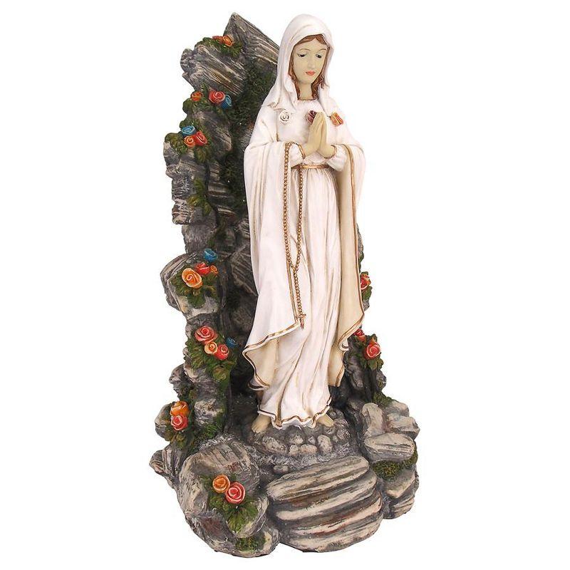 Illuminated Resin Garden Grotto Statue in Sacred Hues