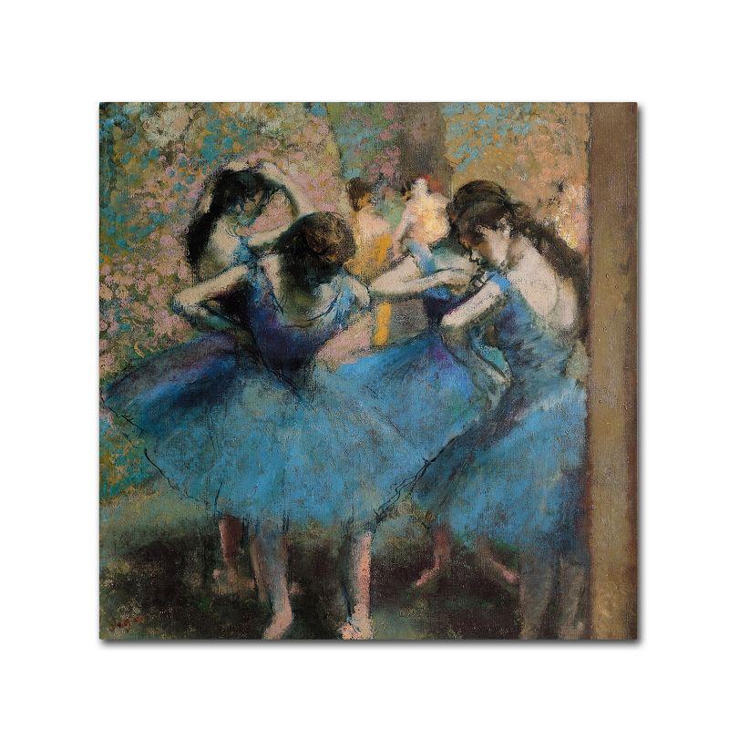 Edgar Degas Dancers in Blue 1890 Canvas Art with Floater Frame