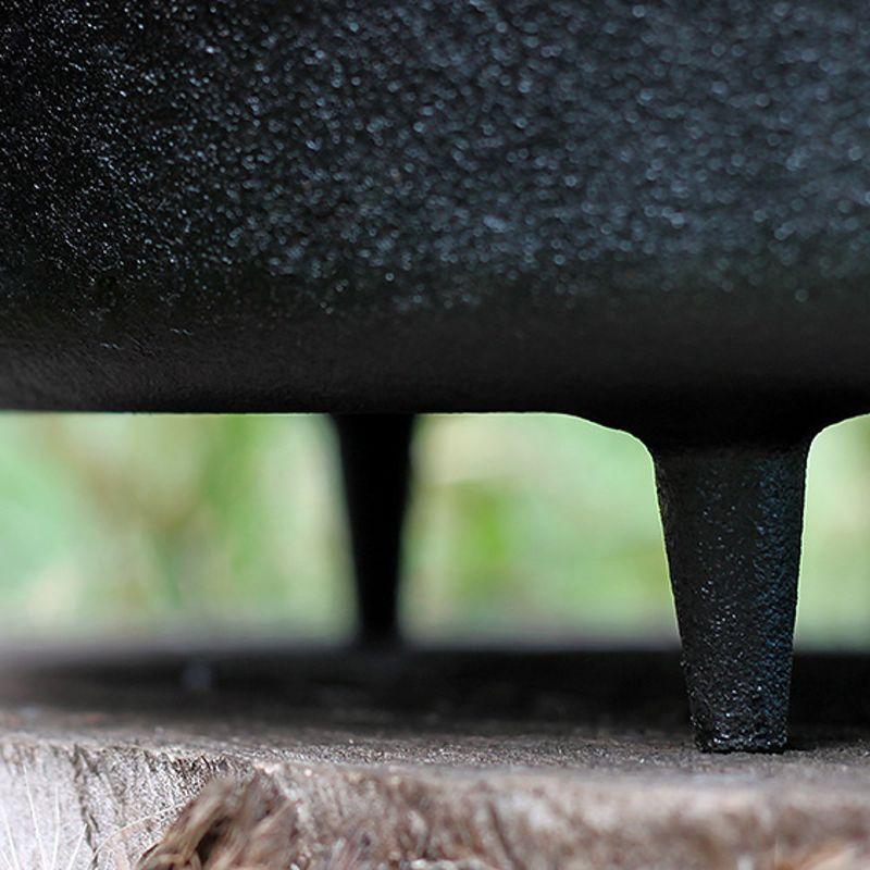 Petromax Cast Iron Dutch Oven for Cooking or Baking Outdoors Over Campfire or in the Home, Pre-Seasoned Cookware Heats Evenly, 3 Legs, 11.4 Qt