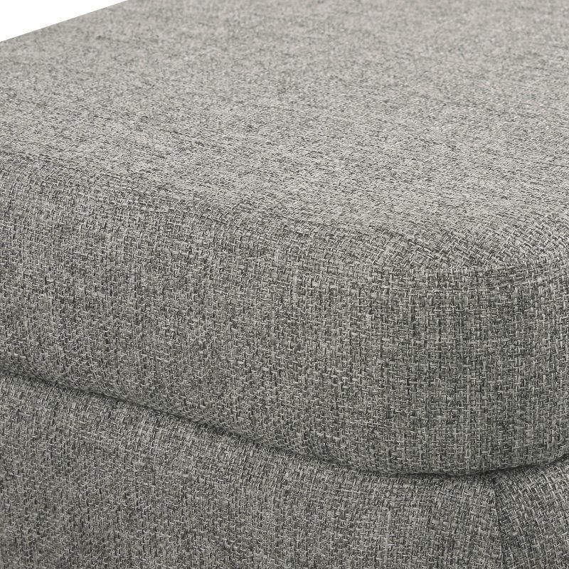 Large Modern Storage Bench Sustainable Gray Woven - HomePop