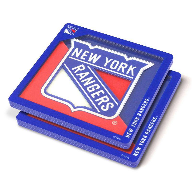 New York Rangers 3D Logo Series Coasters Set