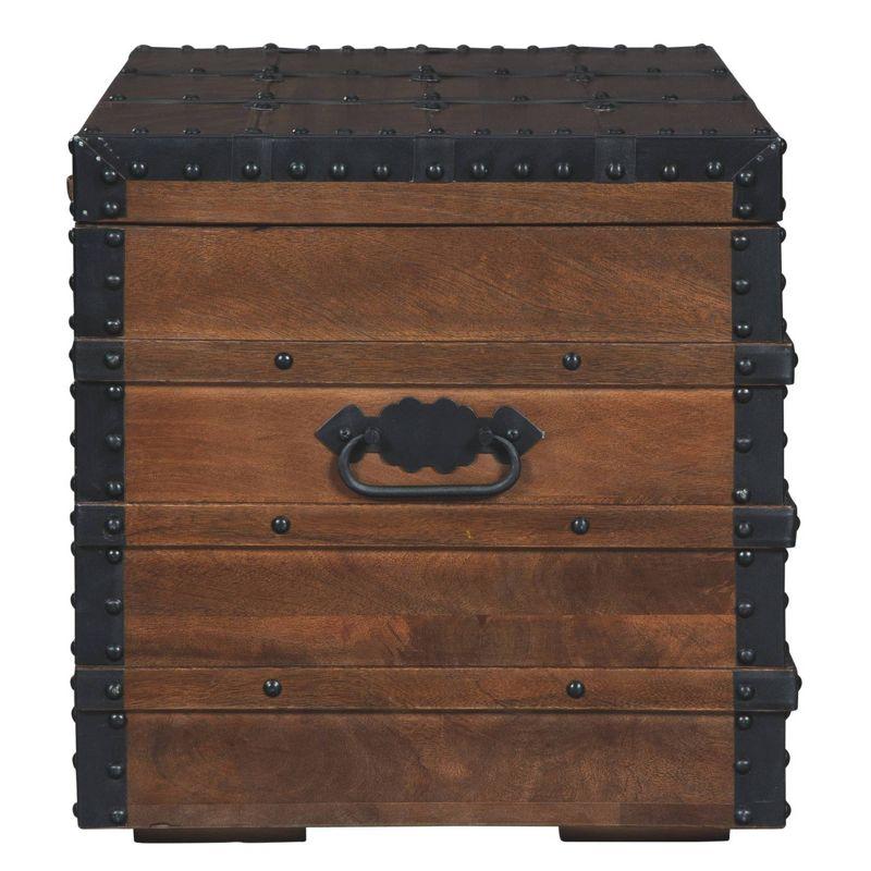 Kettleby Storage Trunk Brown - Signature Design by Ashley: Vintage-Inspired, Coffee Table, Farmhouse Decor