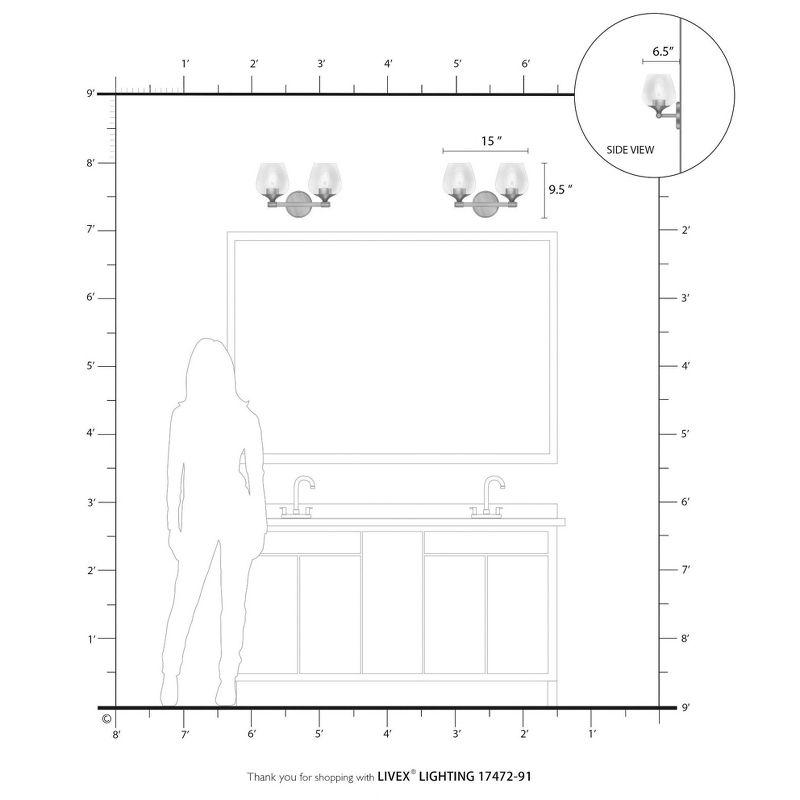 Livex Lighting Willow 2 - Light Vanity in  Brushed Nickel