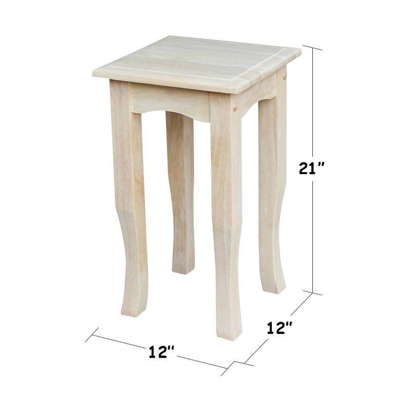 21" White Parawood Square Accent Table with Saber Legs