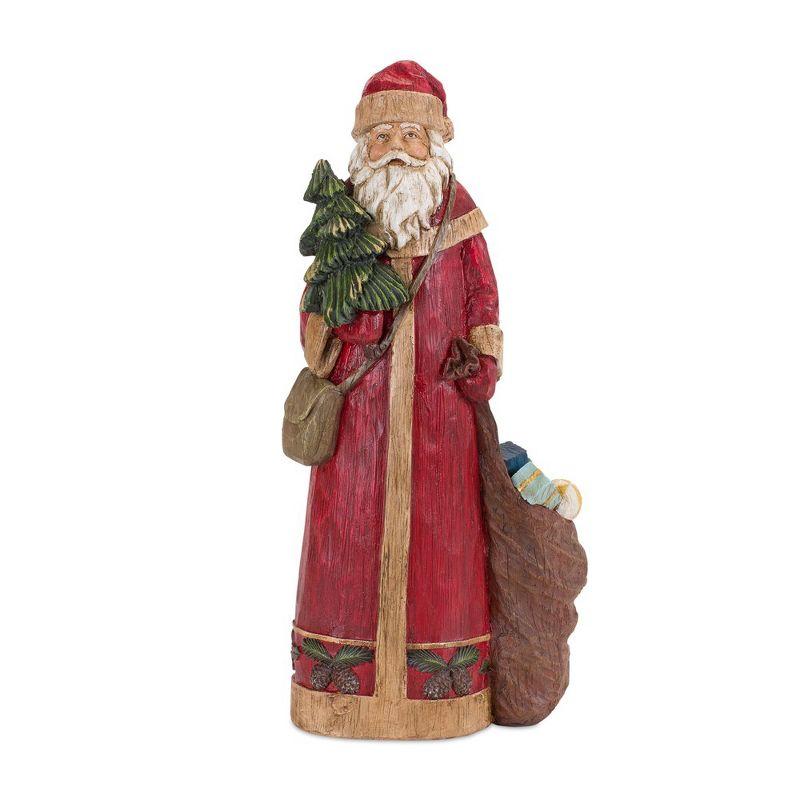 Melrose Rustic Stone Santa Figurine (Set of 2)