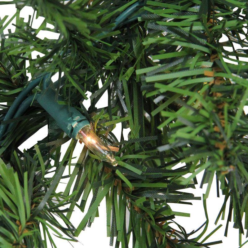 Lush Two-Tone Canadian Pine Pre-Lit Outdoor Garland with Clear Lights