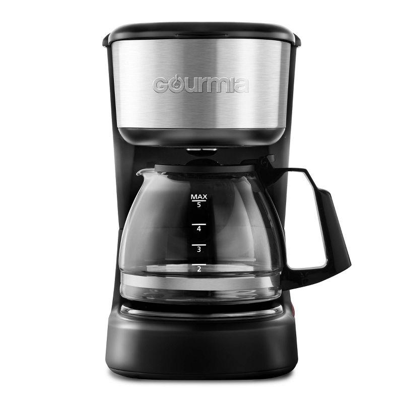 Gourmia 5 Cup One-Touch Switch Coffee Maker with Auto Keep Warm Black: Small Drip Coffee Machine, 700W, Basket Filter
