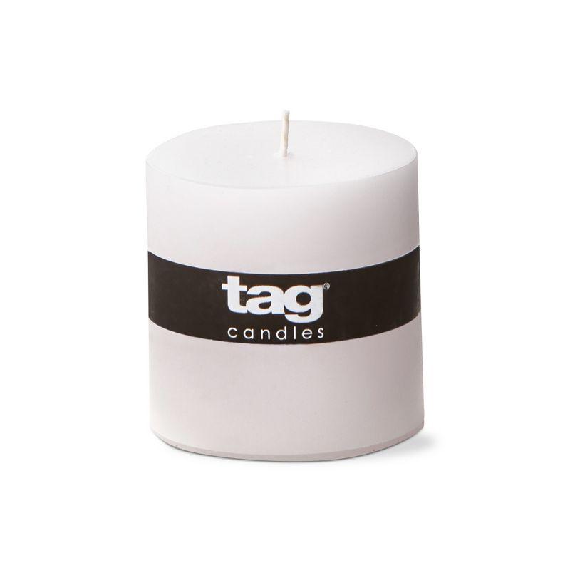 Elegant Unscented White Paraffin Pillar Candle, 3x3 Inches