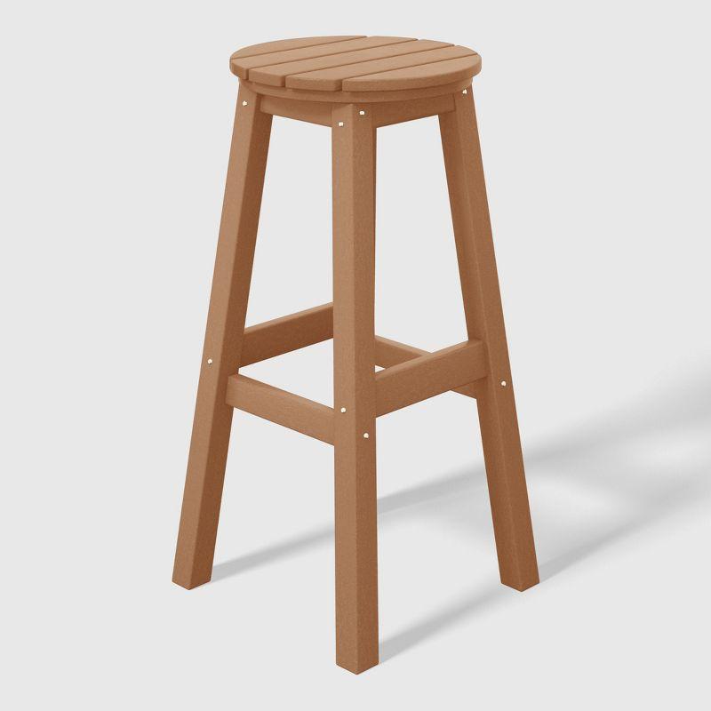 WestinTrends Malibu 29" All Weather Hdpe Outdoor Patio Round Backless Bar Stool (Set of 2)