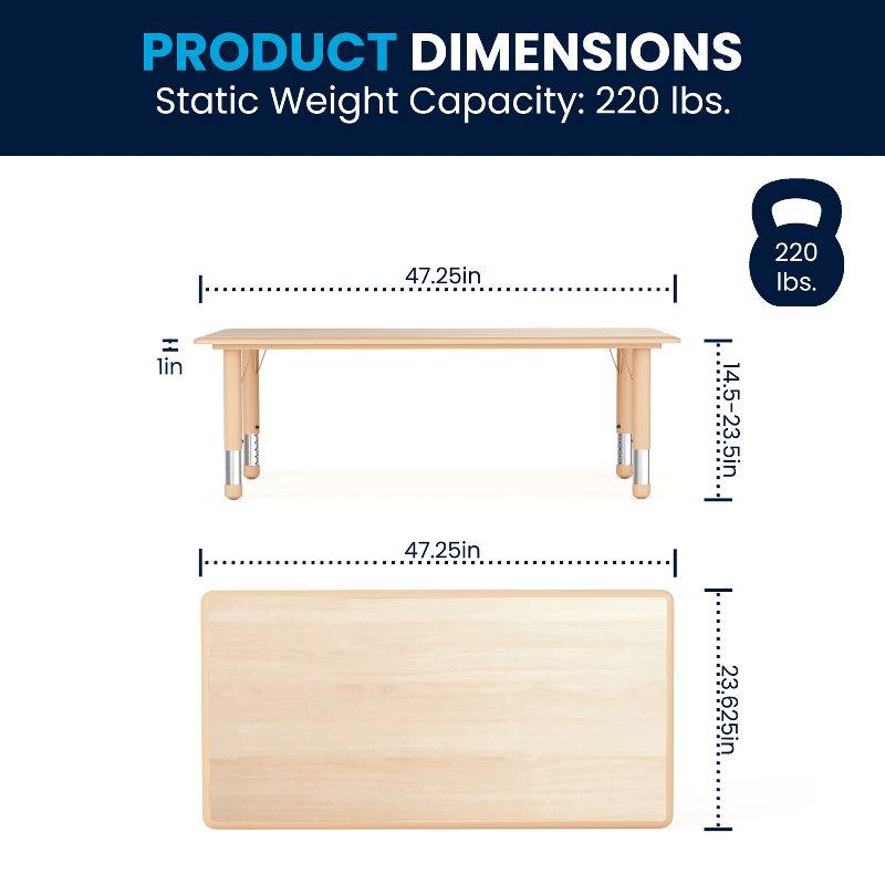 Natural Plastic Adjustable Height Kids Activity Table