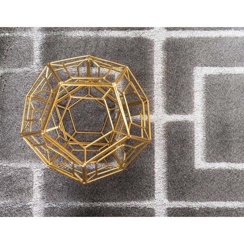 Glam Geometric Gray Silver Area Rug