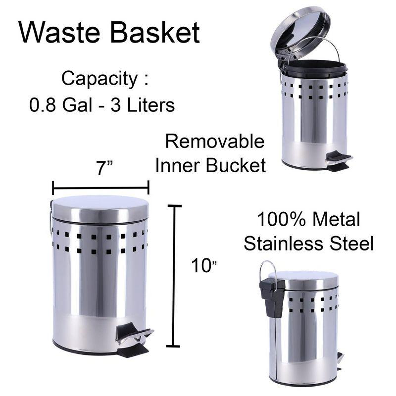 6502 Metal Step On Waste Basket - 0.8 Gallons