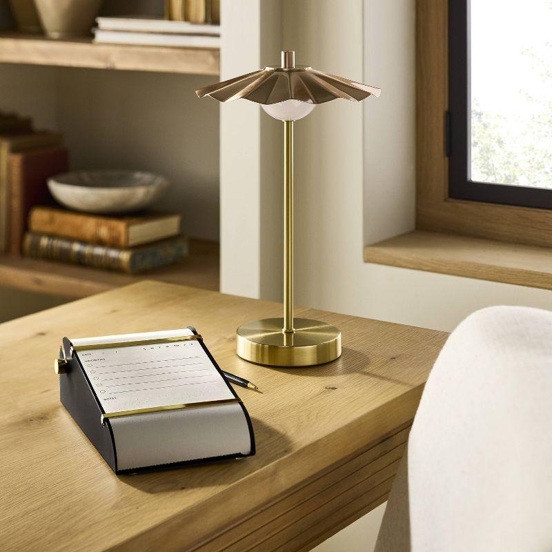 Portable Scallop Shade Table Lamp Brass/Copper (Includes LED Light Bulb) - Hearth & Hand™ with Magnolia