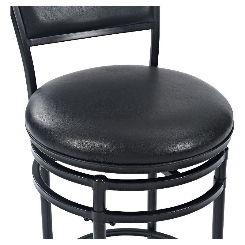 Rachel Swivel Barstool Black with Cushion Black - Crosley