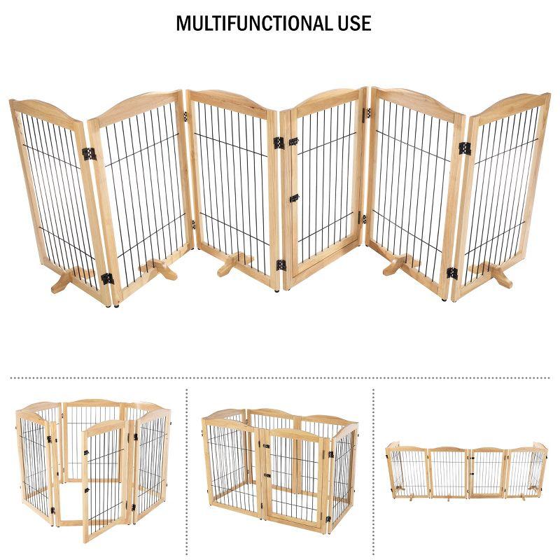 Petmaker PETMAKER Pet Gate - 6-Panel Indoor Folding Dog Fence for Stairs or Doorways - 132.5x31.5-Inch Freestanding Play Pen with Support Feet
