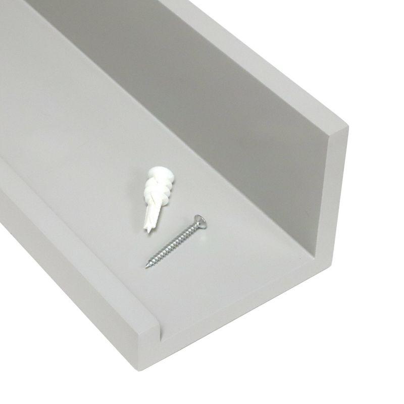 35.4" Picture Ledge Shelf for Kids' Room Gray - InPlace: Decorative Wall Shelf, MDF, Painted Finish, 17 lb Capacity