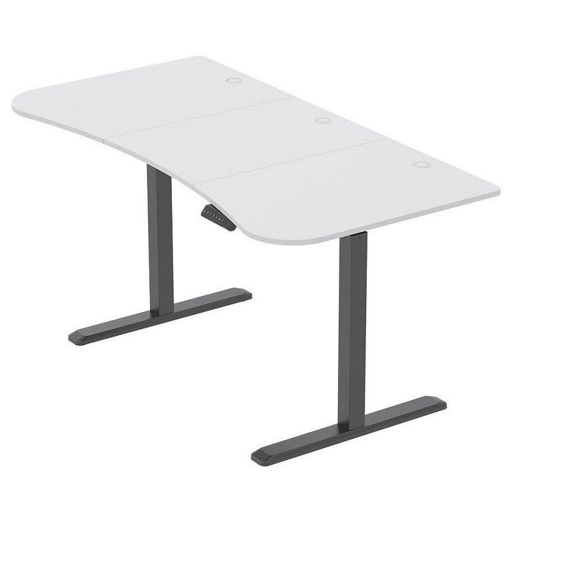 Monoprice Pre-Drilled 3-piece Sit-Stand Desk Table Top 63 Inches Wide - White |Custom Sized For Motorized And Manual Crank Height Adjustable Desk