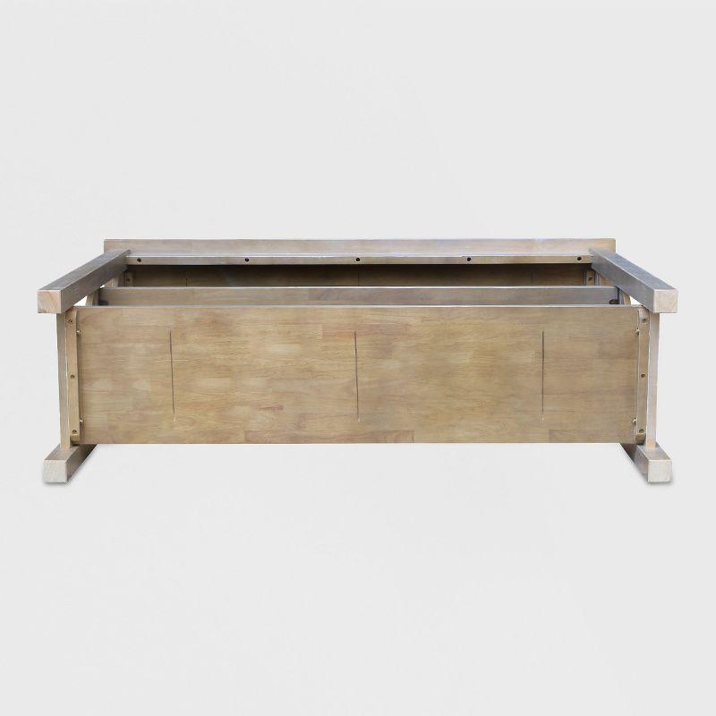 Transitional Hampton 48" Washed Gray Taupe Wood Console Table with Storage