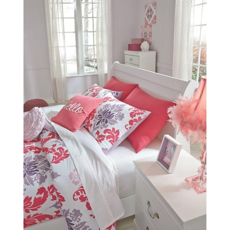 Full Anarasia Sleigh Headboard White - Signature Design by Ashley: Crisp Cottage Style, Fits B100-21 Frame