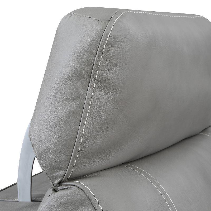 Alpine Leather Power Recliner Smoke - Steve Silver Co.