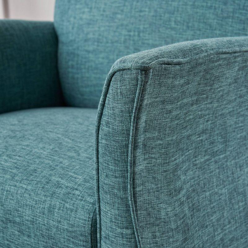 Swainson Traditional Tweed Armchair Teal: Overstuffed, Turned Legs - Christopher Knight Home