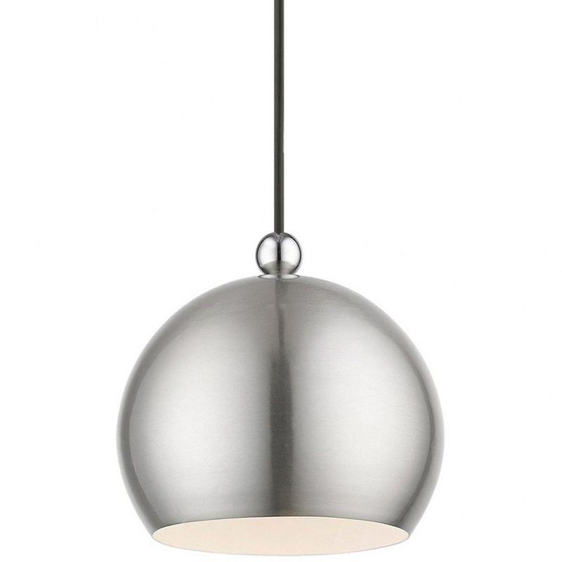 Livex Lighting Stockton 1 - Light Pendant in  Brushed Nickel/Polished Chrome