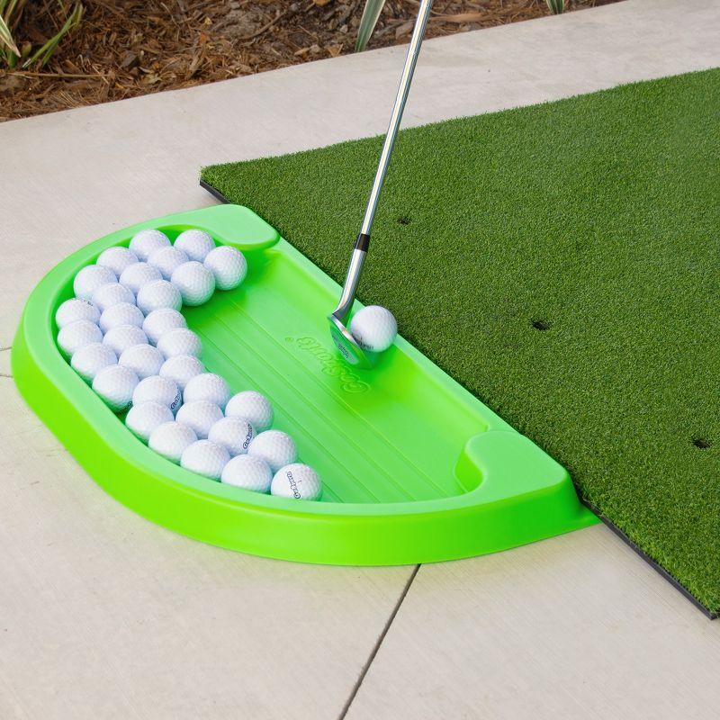 GoSports All-Weather Golf Ball Tray - 70 Ball Capacity - Compatible with all Hitting Mats - Green