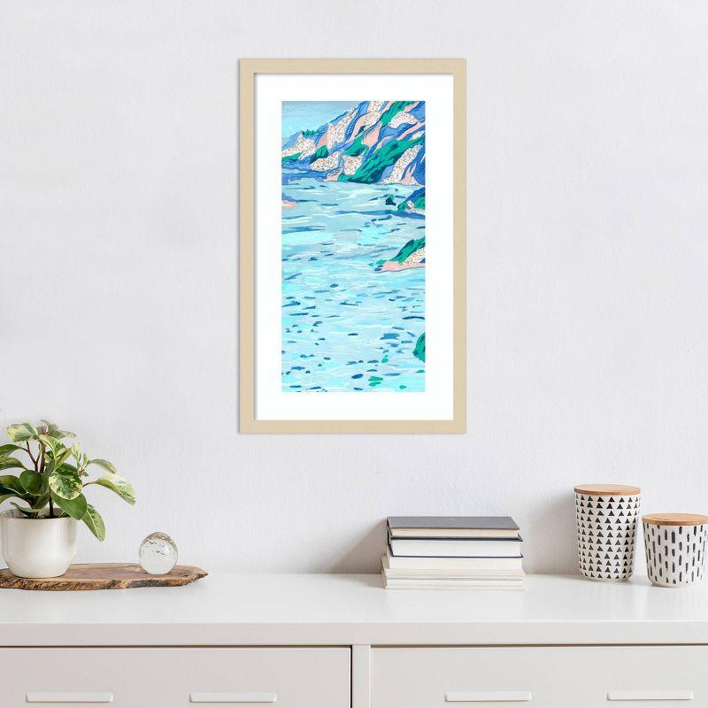 Melissa Wang Coastal Expressionism Framed Graphic Art Print, 15" x 25", Natural