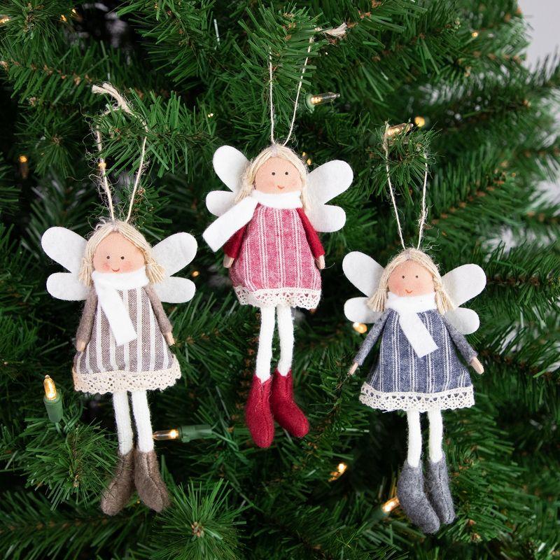 Hanging Angel Doll Christmas Ornament (Set of 3)