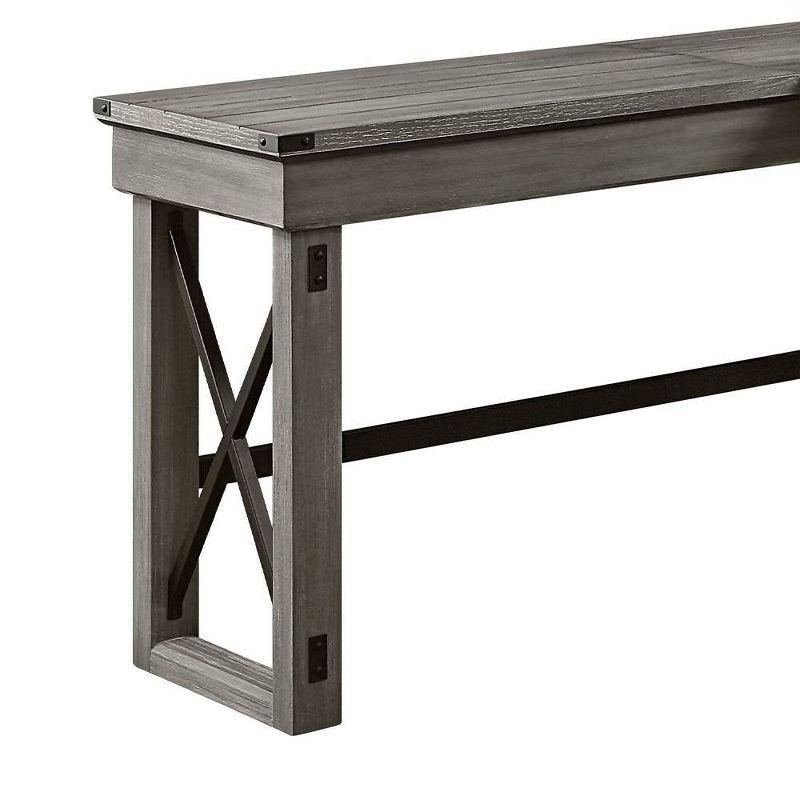 67" Talmar Writing Desk Weathered Finish Gray - Acme Furniture: L-Shaped, Lift-Top Storage, No Assembly Required