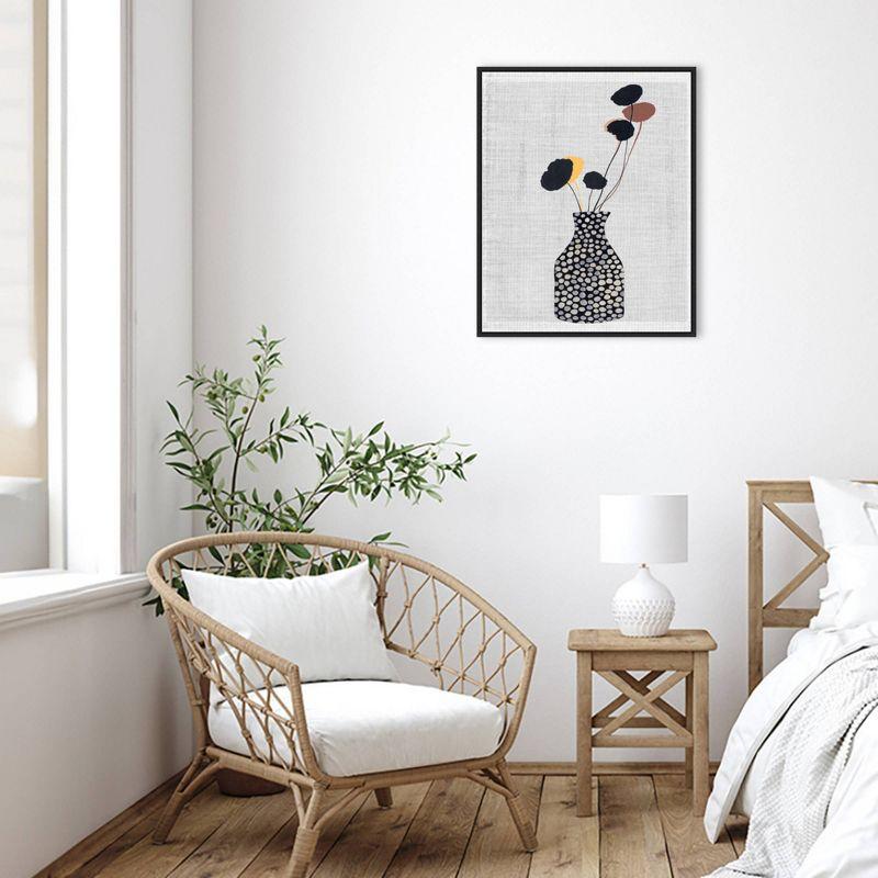 23" x 28" Decorated Vase with Plant II by Melissa Wang Framed Canvas Wall Art Print - Amanti Art: Modern Lithograph, Polystyrene Frame