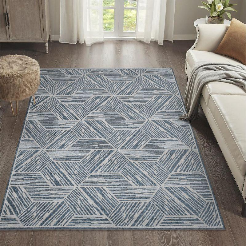 JONATHAN Y Vector Modern Coastal Geometric Machine-Washable Area Rug