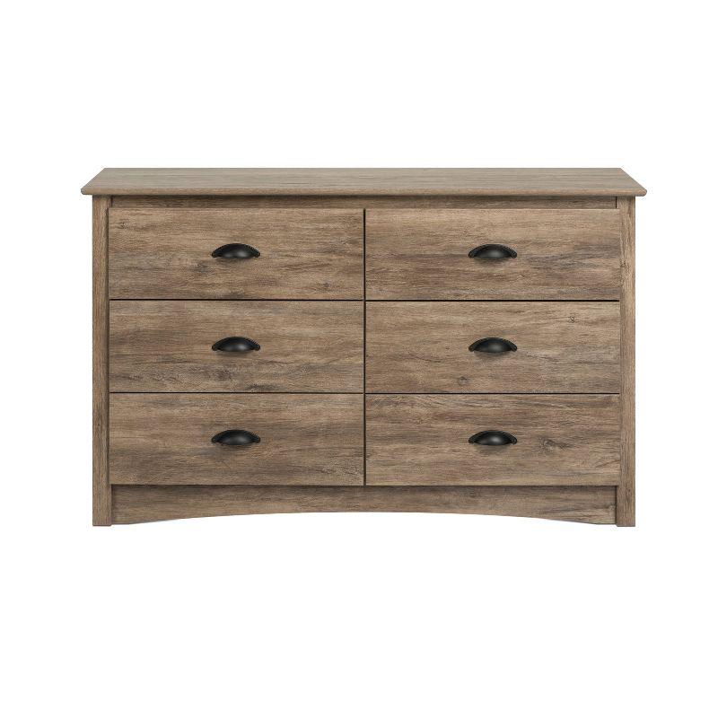 Salt Spring 6 Drawer Condo Dresser Drifted Gray - Prepac: Youthful Storage, Laminated Composite Wood