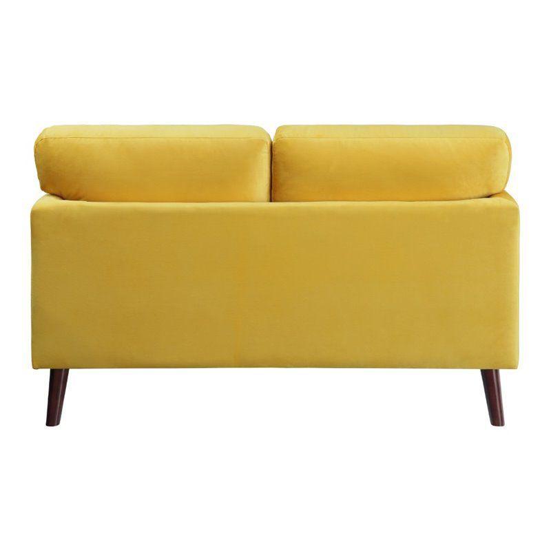 Tolley Velvet Loveseat in Yellow - Lexicon