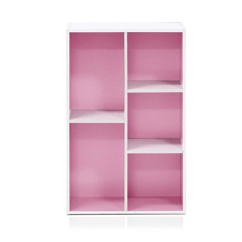 31" 5 Cube Decorative Bookshelf-Furinno Luder Reversible Open Shelf