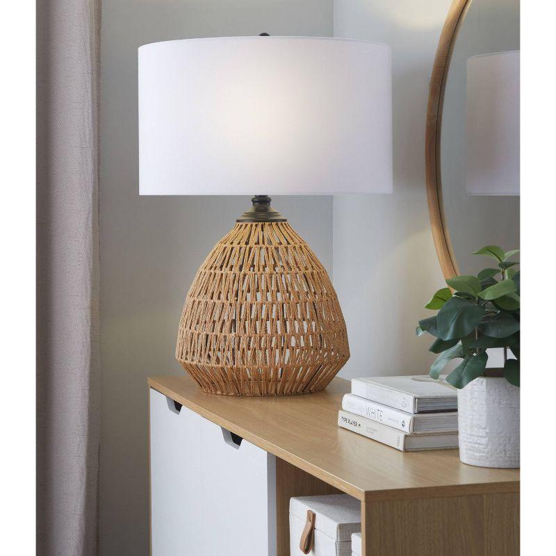 Congo Black Natural Rope Rattan 29" Table Lamp